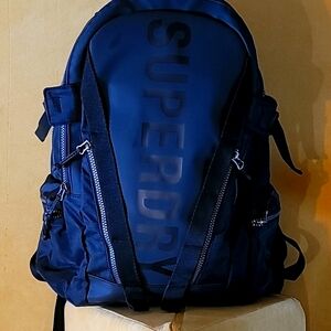 Superdry Mens Mountain Tarp Graphic Backpack Black/Optic - NWT